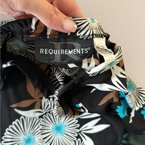 Requirements Black Blouse with Floral Design